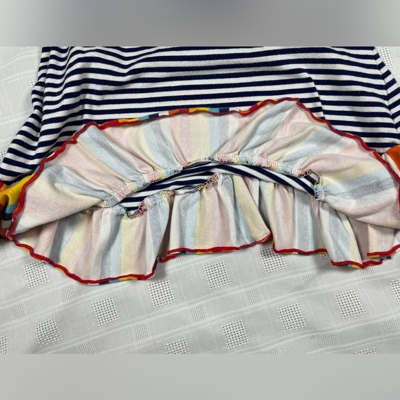 Bonnie Jean Girls 4T Striped School Theme Dress w/ Backpack Appliqué - Picture 10 of 11